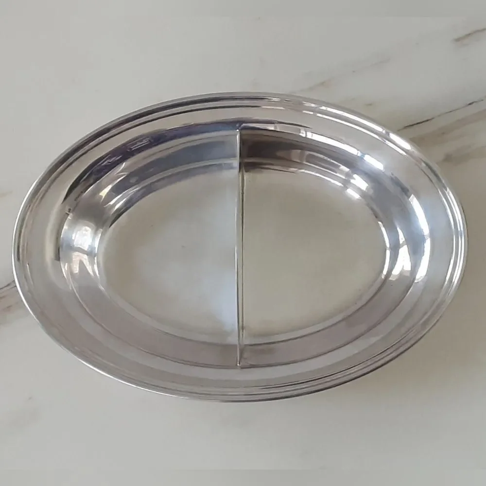 Gorham Silverplate Divided Oval Serving Dish YC426-41- Vtg